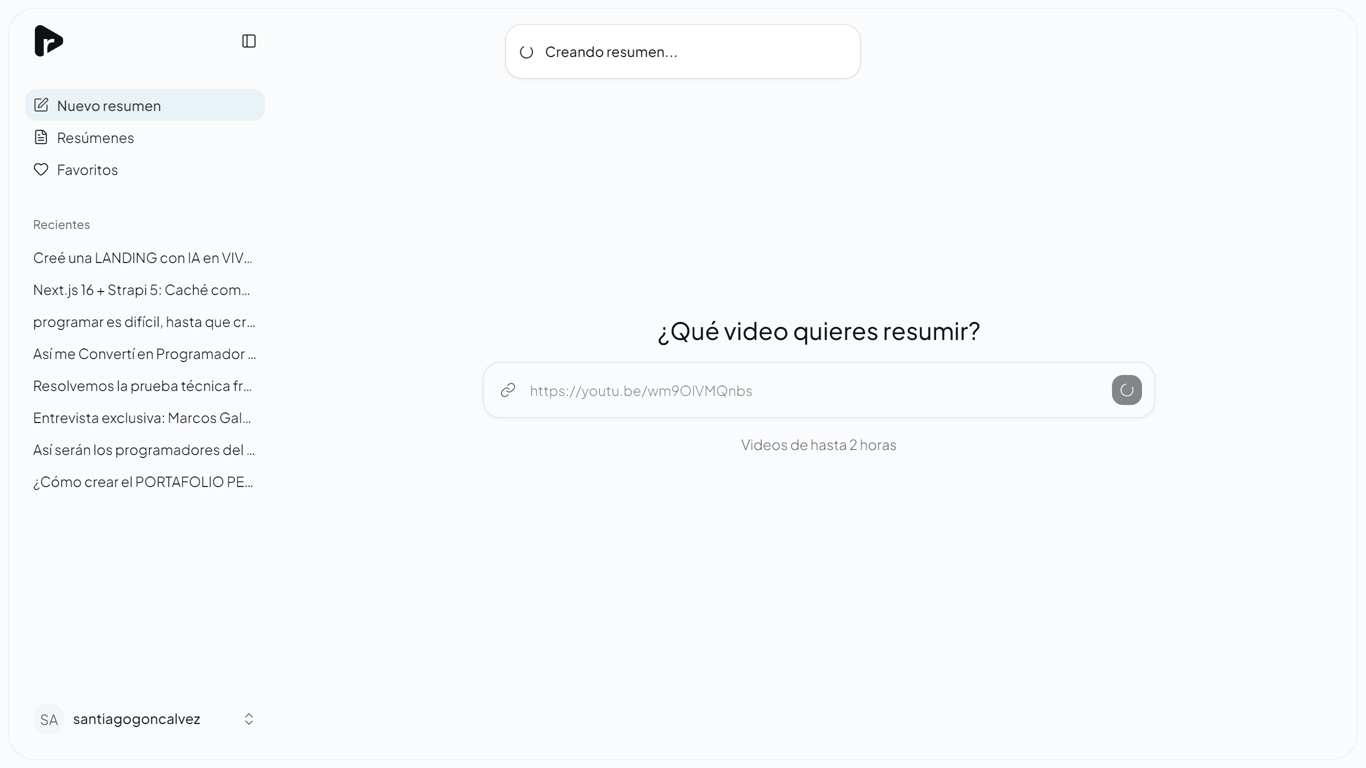 Procesamiento de un video en resu